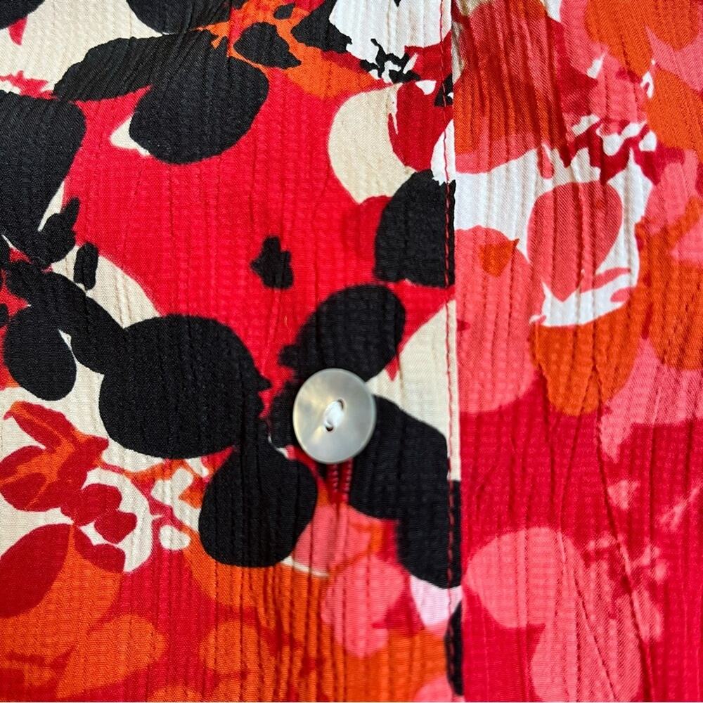 Alfred Dunner Floral Button Down Red Shirt Short Sleeve Vintage Women’s 20 - Picture 3 of 7